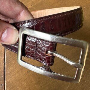 Eddie Bauer women's brown snakeskin leather belt size M